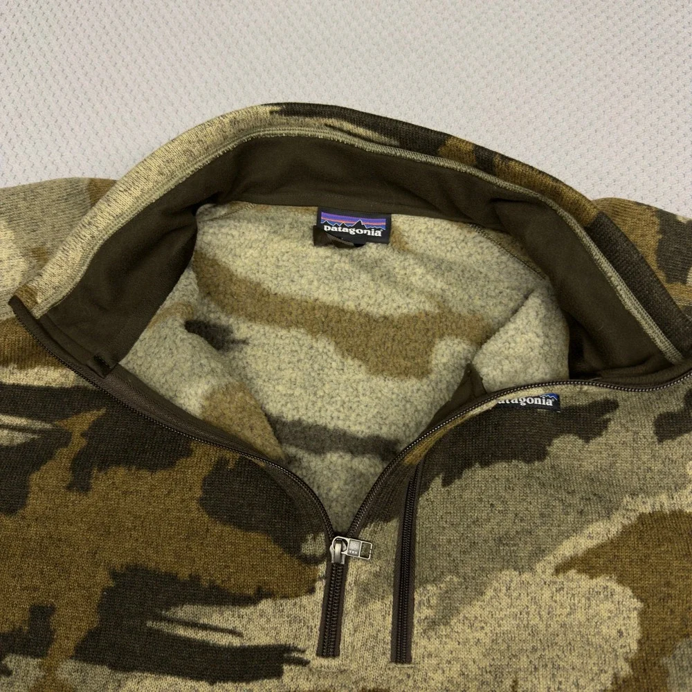 Patagonia Better Sweater 1/4 Zip Pullover Mens 3XL Camo Fleece Jacket Outdoor
